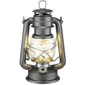 Lampada in metallo, cono da 16 LED, tipo lanterna, 25 cm x 16 cm x 12 cm