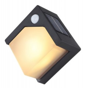 Lampada solare da esterno, con sensori di movimento, luce calda (3000 K), nera, protezione IP44, Globo Lighting