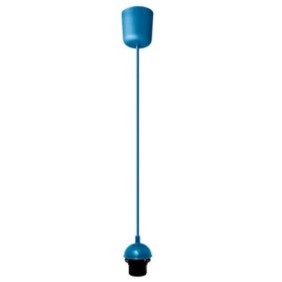 Lampada a sospensione con cavo in plastica, 1 x E27, blu