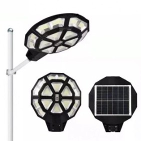 Lampioni stradali Solisium® ad energia solare, potenza 1000 W, 894 LED, sensori di luce e di movimento, telecomando, braccio di supporto in acciaio da 50 cm incluso