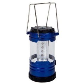 Torcia con 12 LED, con batteria e bussola, intensità luminosa regolabile, 14 cm, blu metallizzato