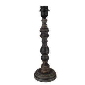 Base lampada in legno nero antico 12x37 cm