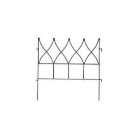 Confezione 4 recinzioni decorative per bordi metallici per prato o fiori, 45 x 48 x 1 cm, nere