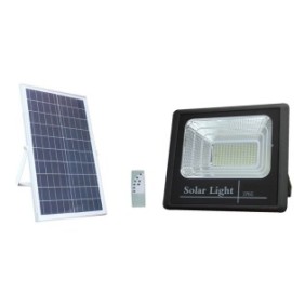 Proiettori solari LED 35W, 2500 Lm, 6000K, 6,4V/16,5Ah, con pannelli solari, riflettori
