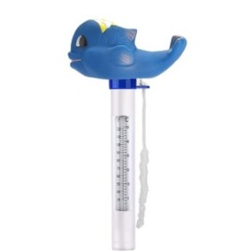 Termometro per piscina, PVC, forma di pesce, 20,5x11,5 cm, Blu