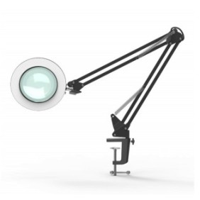 Lampada da scrivania e clip, lente d'grandimento LED, 2 modalità colore, braccio orientabile, nero