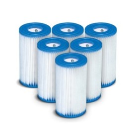 Set di 6 filtri per pompa, Intex, Plastica, Tipo A, Bianco/Blu