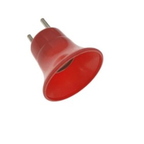 Portalampada compatibile con attacco E27, in plastica, con attacco diretto al portalampada, rosso