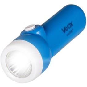 Vayox VA0087 Torcia LED, ricaricabile, ricarica USB, con luci laterali, 300 lumen, Blu