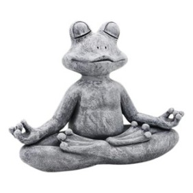 Statua decorativa per meditazione yoga, sundiguer, forma di rana, 13/6/12 cm, creativa, materiali in resina, grigio