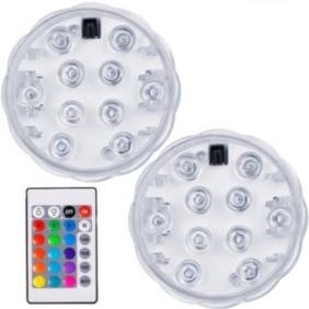 Set di 2 luci LED impermeabili, 16 colori, 4 modalità di illuminazione, adatte ad ogni piscina, RGB