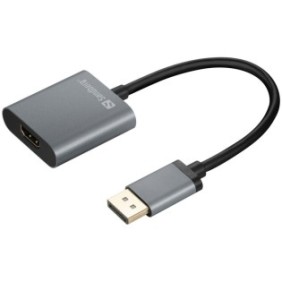 Adattatore, Sandberg, HDMI/DisplayPort, Grigio