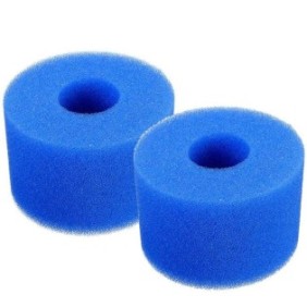 Set di 2 spugne per filtro piscina, Sponge, Blu