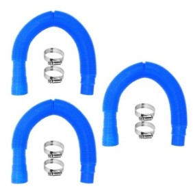 Set di 3 tubi per pulizia piscina, Sunmostar, Polietilene/Metallo, Blu