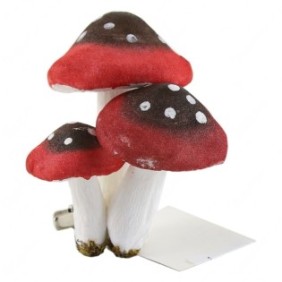 Fungo decorativo in polyfoam, rosso, 8 cm