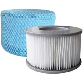 Set di 2 filtri/coperture per piscina, MSpa, ABS/PET, Bianco/Blu
