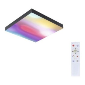 Pannello LED Integrato Loria Rainbow 18w 1140 Lumen 29.5x29.5 Cm, ​​Luce RGBW, Montaggio Applicato, Nero, Con Telecomando