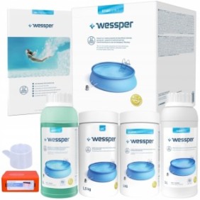 Set di prodotti per la pulizia della piscina, Wessper, 1l/1,5kg/1kg