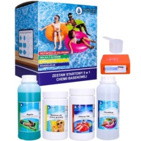 Set di 5 prodotti chimici per la pulizia della piscina, Ntce, Multicolor