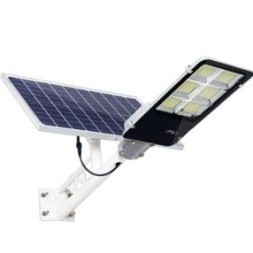 Lampade solari con pannello fotovoltaico, PROCART, 300W, IP65, staffa, telecomando, alluminio