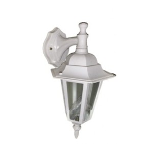 Lampada da parete E27 1x60W Lanterna stile London Metallo Bianco abw ORION