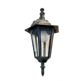 Lampada da parete E27 1x60W lanterna stile londinese Nero Metallo Antico ORION