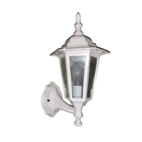 Lampada da parete E27 1x60W Lanterna stile Londra Metallo Bianco ORION