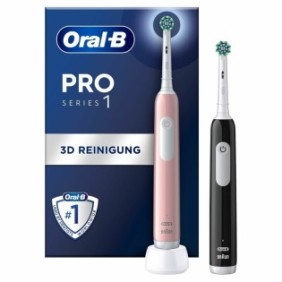 Set di 2 spazzolini elettrici, Oral-B, PRO1, Nero/Rosa