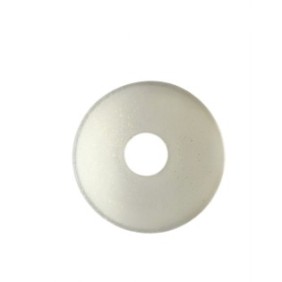 Piatto in vetro opale spesso con punti beige diametro 130 mm, foro base 32 mm della gamma Vera ORION LU 1552