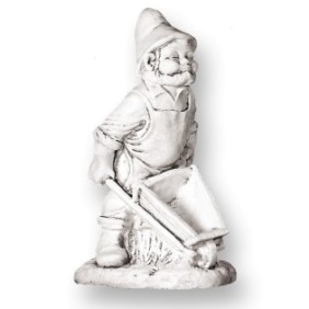 Statua decorativa nano bavarese con carrello, 20 kg 30/20/55 cm
