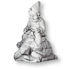 Statua decorativa, nano bavarese su tartaruga 20 kg, 30/20/55 cm