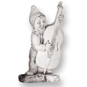 Statua decorativa nano bavarese con contrabbasso 20 kg, 30/20/55 cm