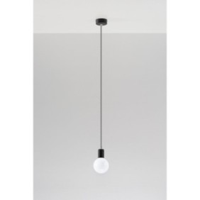 Sollux Lighting Lampadario Edison, E27, 60W, Design Loft, Nero/Bianco