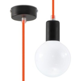 Sollux Lighting Lampada a sospensione Edison, E27, Loft Design, Arancione