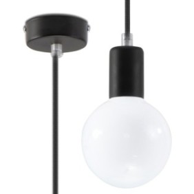 Sollux Lighting Lampadario Edison, E27, 60W, Design Loft, Nero