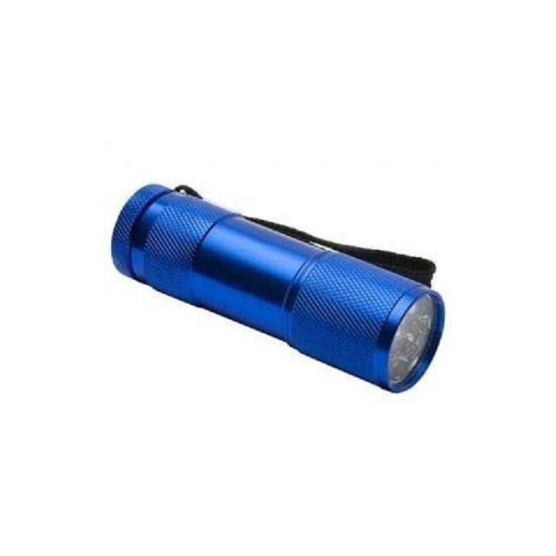 Torcia in alluminio con 9 LED super luminosi resistenti al calore e all'umidità, colore blu