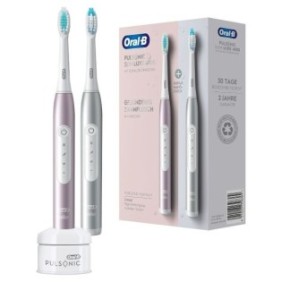 Set di due spazzolini da denti Oral-B Pulsonic Slim Luxe 4900, 3 programmi di pulizia, Rosa