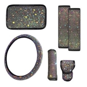 Set da 6 pezzi Strass Bling Bling Glitter Cristalli/Pietre Accessori per auto per donne/ragazze Multicolori