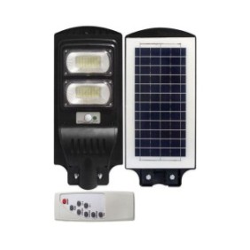 Lampione solare LED JORTAN®, 100W, con telecomando, IP66, Nero
