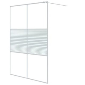 Parete doccia walk-in vidaXL, bianca, 140x195 cm, vetro ESG trasparente