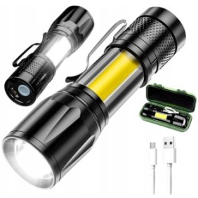 Torcia LED, Edibazzar, USB, Nera