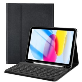 Tastiera tablet, JESWO, compatibile con iPad Air 4/5, 10.9", wireless, Bluetooth, custodia protettiva, Nero