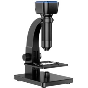 Microscopio Digitale Ventlex, alta potenza 2000X, con due lenti Professionali e doppia luce LED, connessione WIFI e USB, batteria 2600mAh, funzione foto/video, Microbiologico, Nero