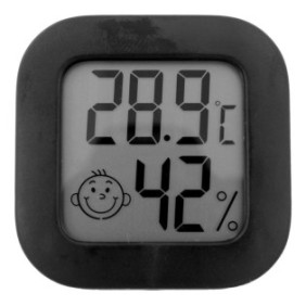 Termometro e igrometro digitale, Zola®, ambiente, plastica, LCD, 45x45x13 mm, nero