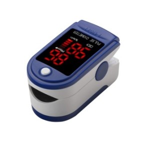 Pulsossimetro da dito, cardiofrequenzimetro, bianco/blu