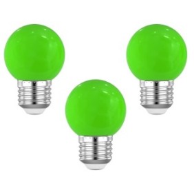 Set di 3 - Lampadina LED Ecoplanet globo piccolo verde G45, E27, 1W (10W), 80 LM, G, Opaca