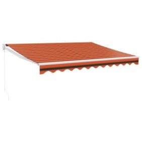 vidaXL tenda da sole retrattile, arancione/marrone, 3x2,5 m, tessuto/alluminio, 13,44 kg