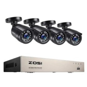 Sistema di videosorveglianza, Zosi, 1080P, H.265+, Nero