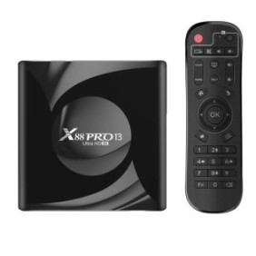 Android TV Box X88 Pro, Android 13, 64 GB, 4G RAM, nero
