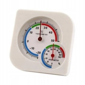 Termometro igrometro analogico, 75x75mm, bianco